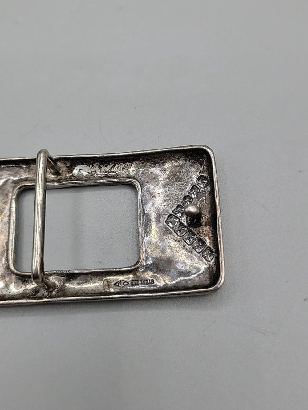 JJ Sterling Silver Judith Jack Belt Buckle 925 Rhinestone Marcasite Jeweled